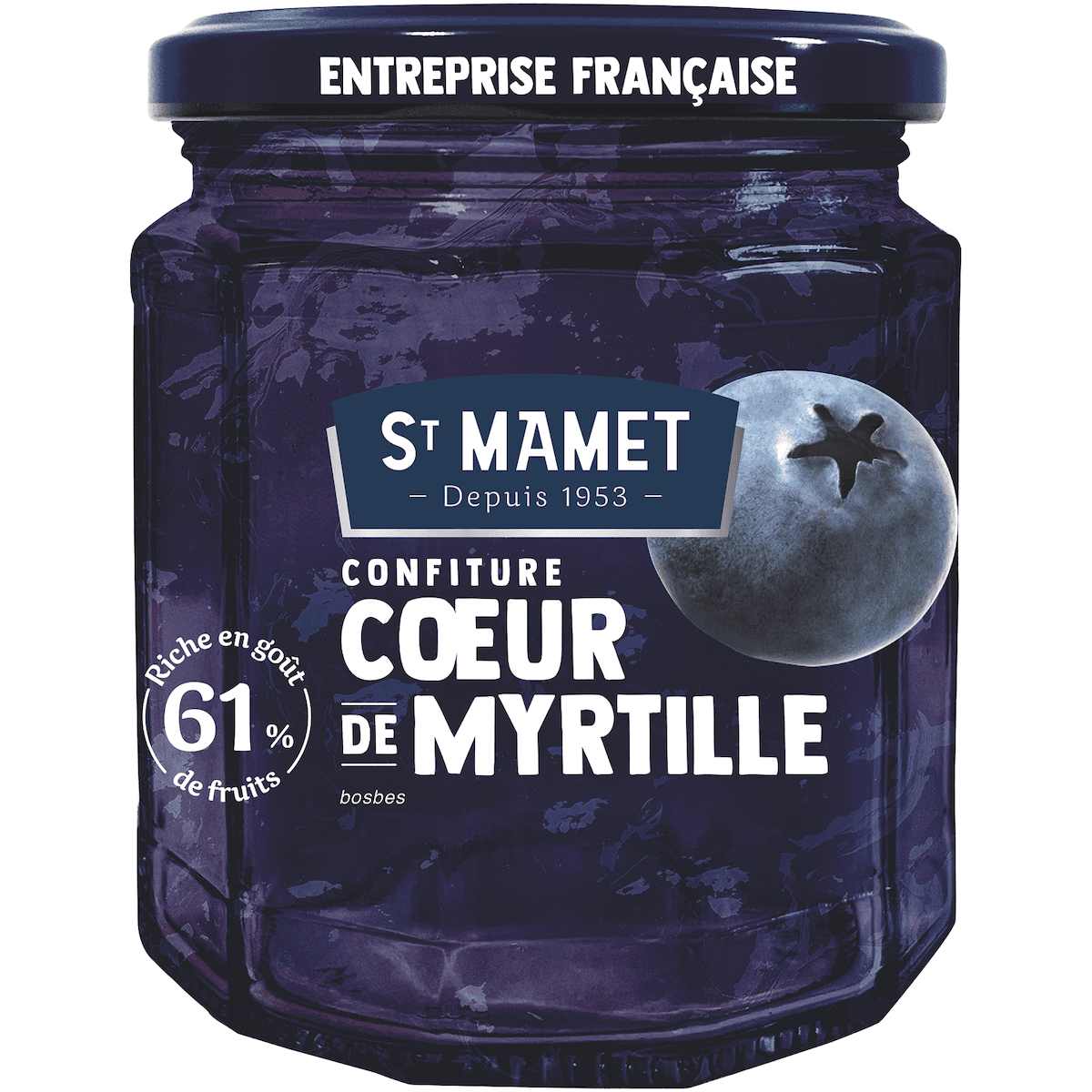 COEUR DE FRUIT MYRTILLE 61% - BOCAL VERRE 310G