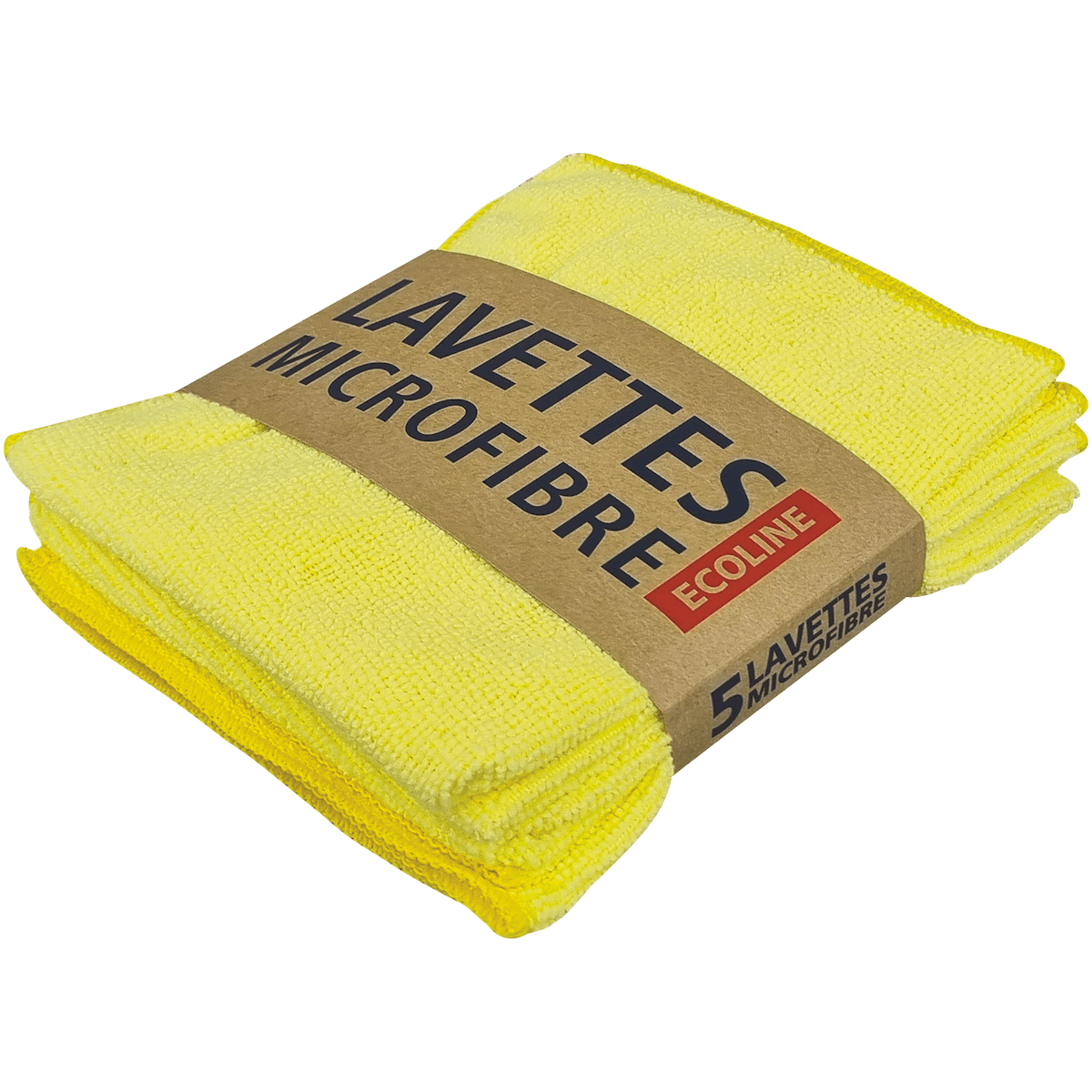 LAVETTE MICROFIBRE ECOLINE 32X36 JAUNE EN LOTX5