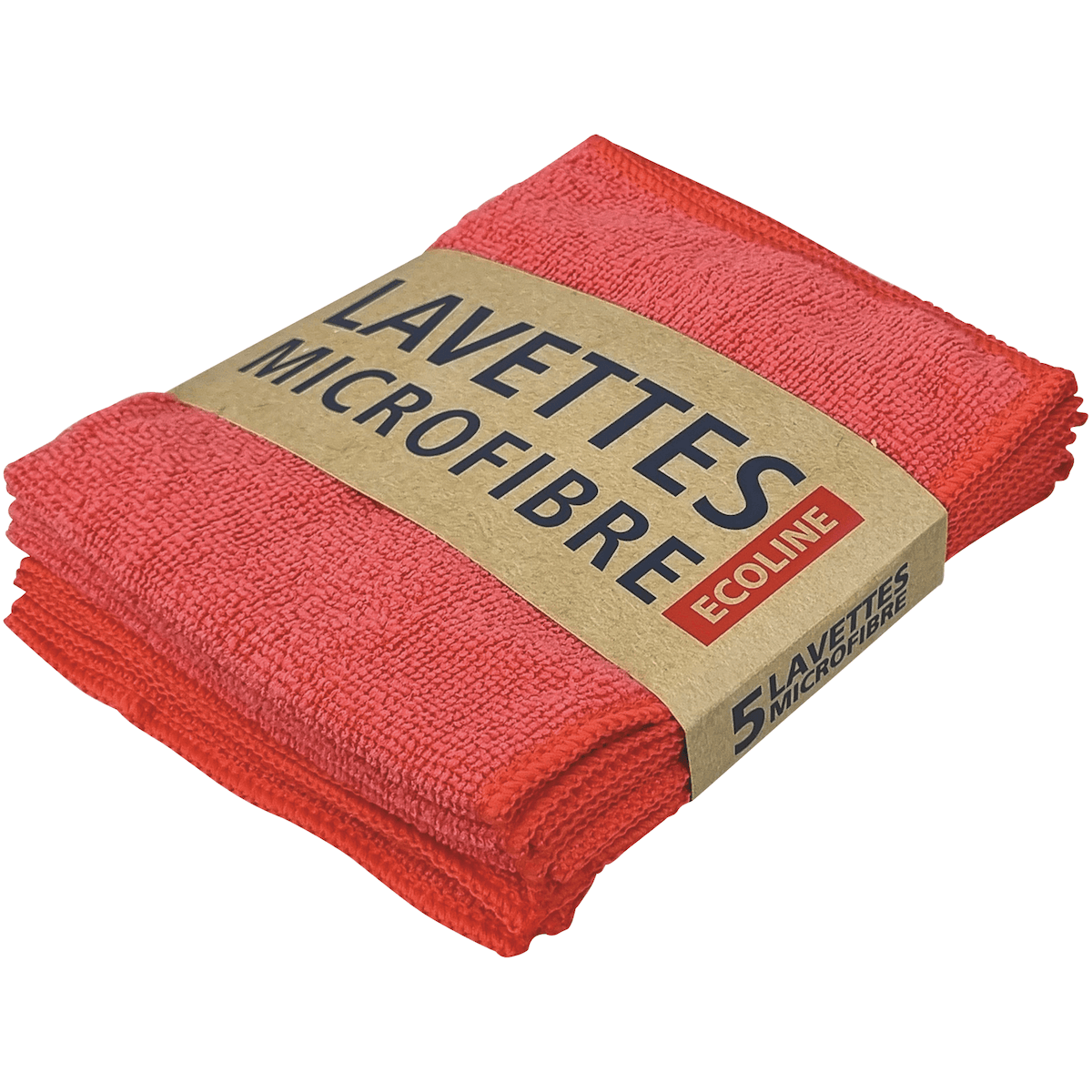 LAVETTE MICROFIBRE ECOLINE 32X36 ROUGE EN LOTX5
