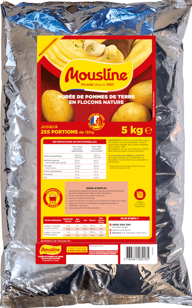 MOUSLINE PUREE FLOCONS NATURE FTS SAC:5KG  173-190P