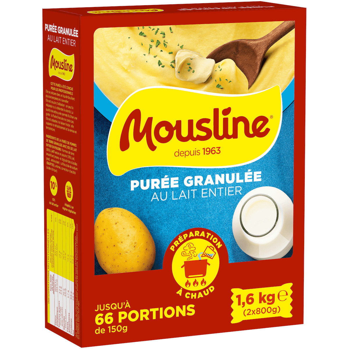 PUREE GRANULEE LAIT ENTIER ETUI:1,6KG 48P