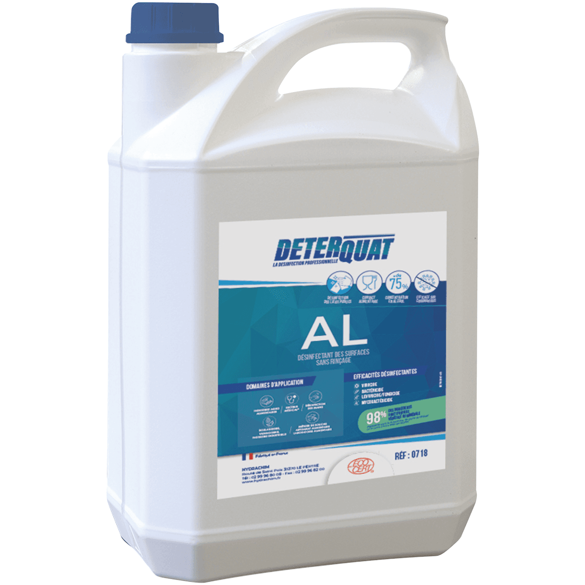 DETERQUAT - 0715 - 5L SANS RINCAGE  DESINFECTANT VIRUCIDE