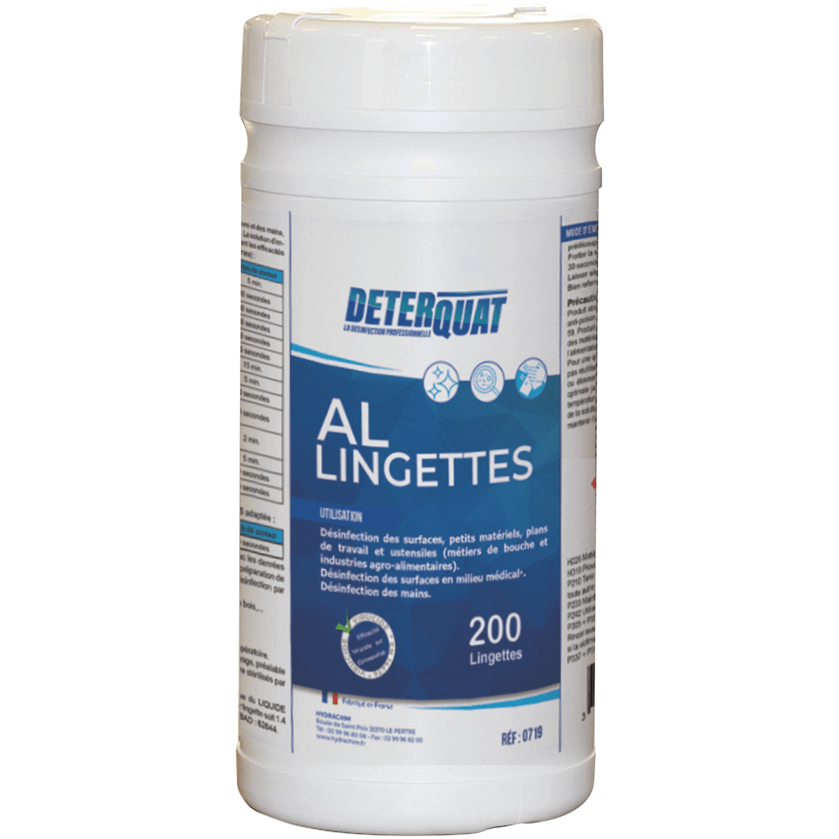 DETERQUAT AL LINGETTES DESINFECTANT CARTON DE 6 BTES DE 200