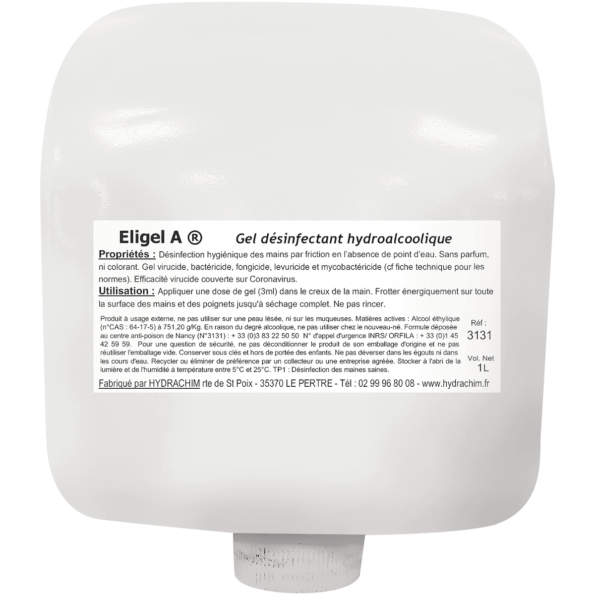 GEL HYDRO ALCOOLIQUE - CARTOUCHE 1L