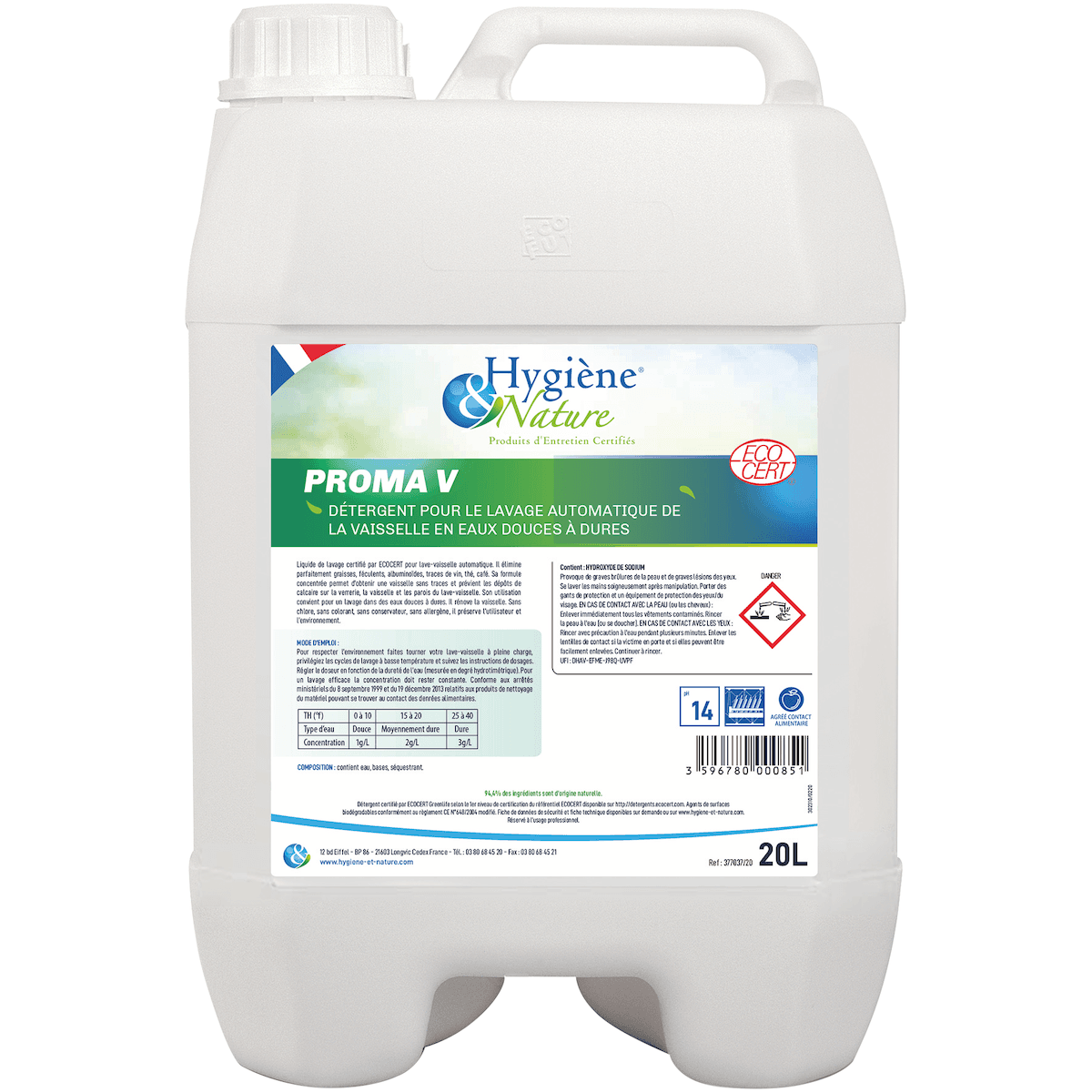 DÉTERGENT LIQUIDE LAVE VAISSELLE PROMA V- 20L