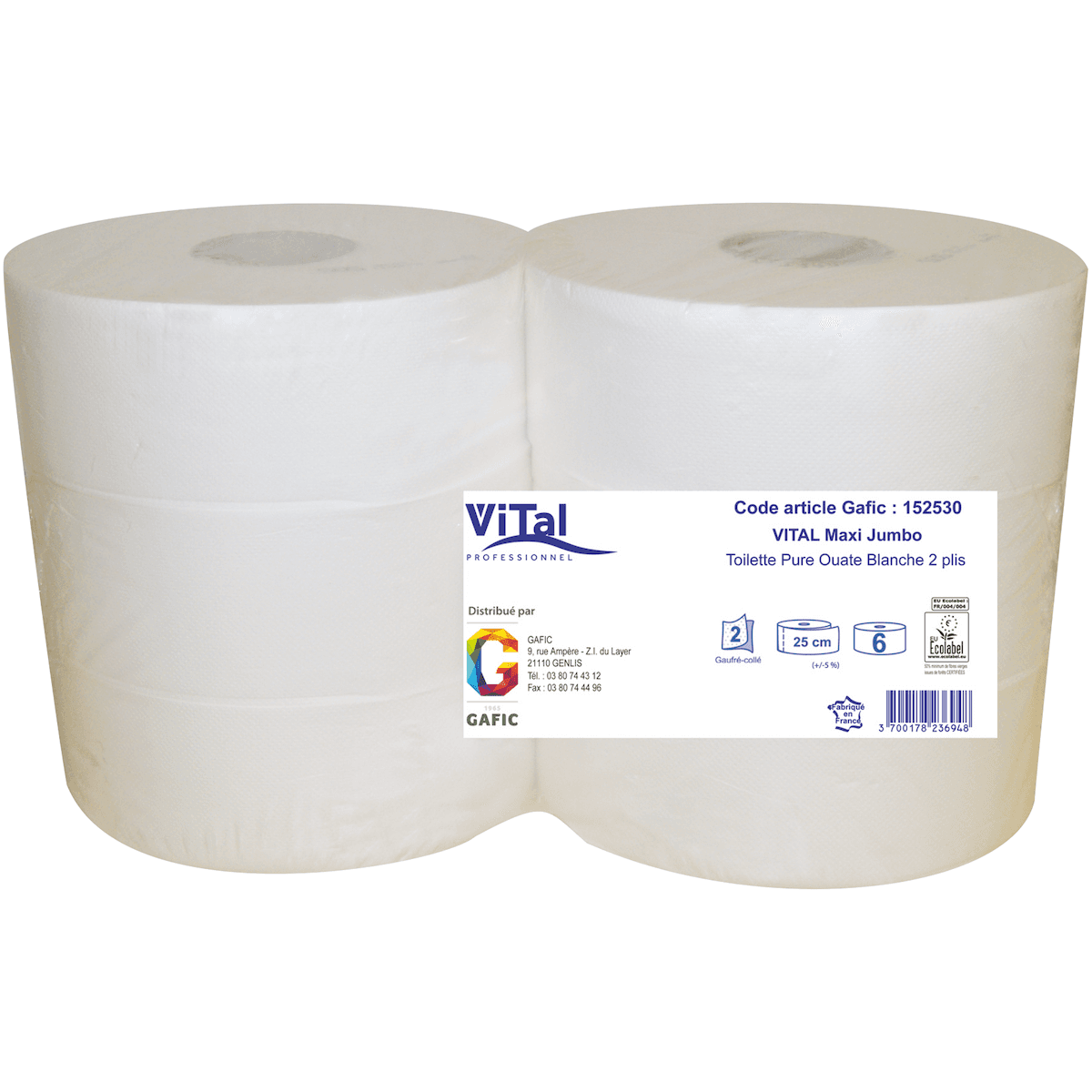 PH VITAL MAXI JUMBO BLC 2 PLIS X 6  ROULEAUX