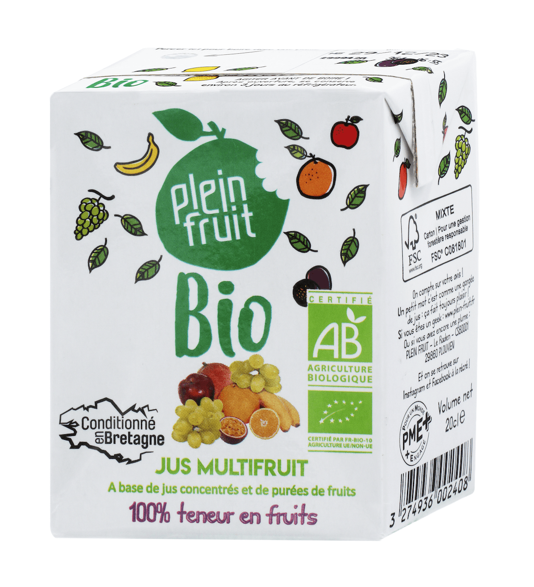 JUS MULTIFRUITS BIO 6X20CL