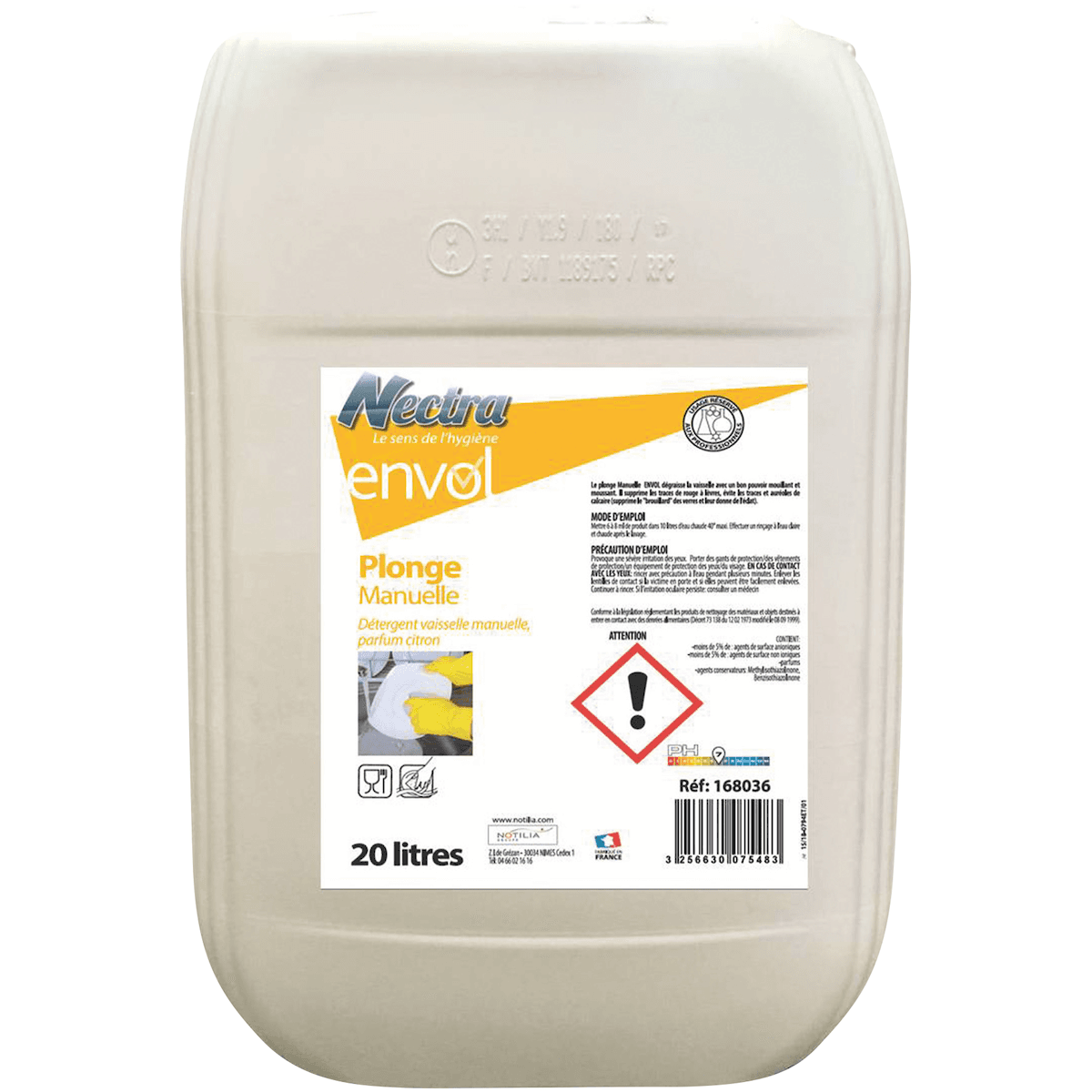 PLONGE MANUELLE PARFUM CITRON FRAIS COULEUR JAUNE 20L