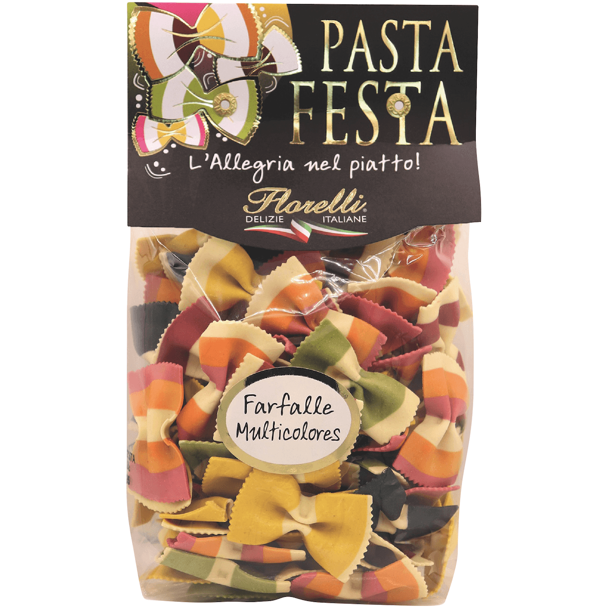 PASTA FESTA FARFALLES MULTICOLORES 250G