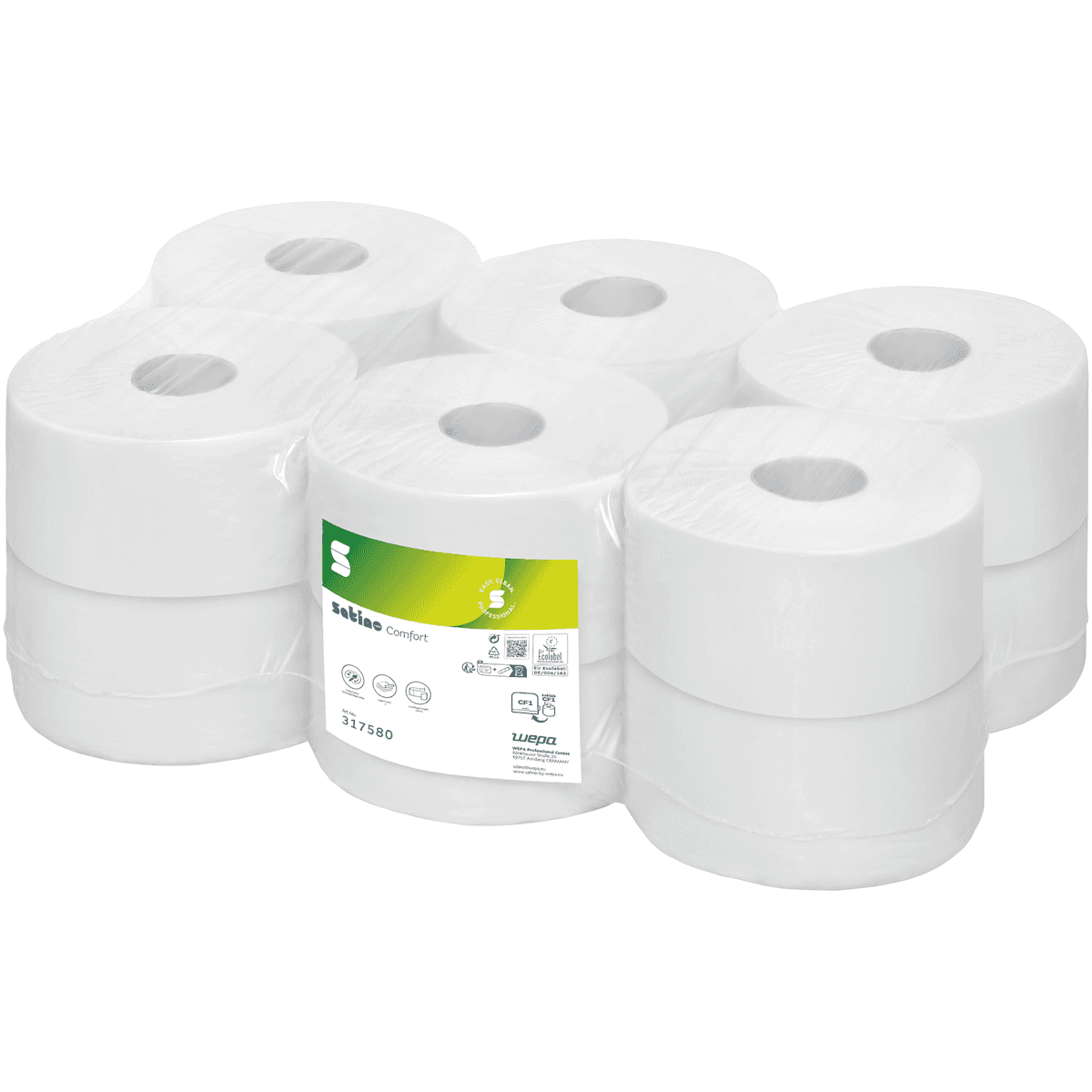 PAPIER TOILETTE À DÉVIDAGE CENTRAL COMFORT BLANC BRILLANT 180M