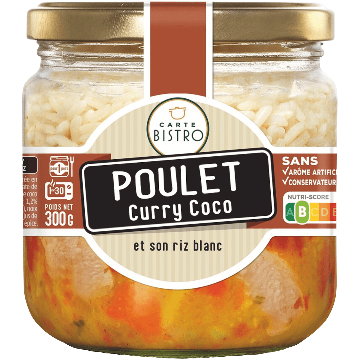 POULET CURRY COCO RIZ BLANC A LA THAILANDAISE 300G