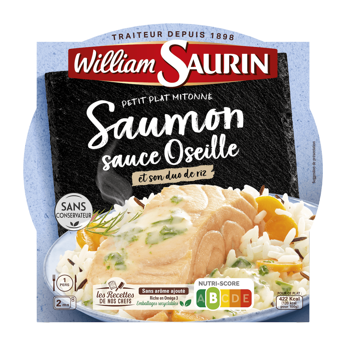 SAUMON SAUCE OSEILLE DUO DE RIZ & POINTE DE CITRON 300G