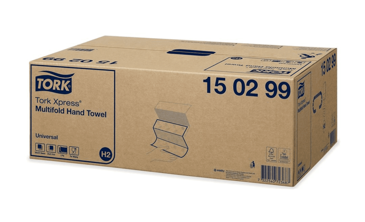 ESSUIE MAINS ENCHEVÊTRÉ 2 PLIS 23X21CM BLANC UNIVERSAL H2 - CARTON DE 4740