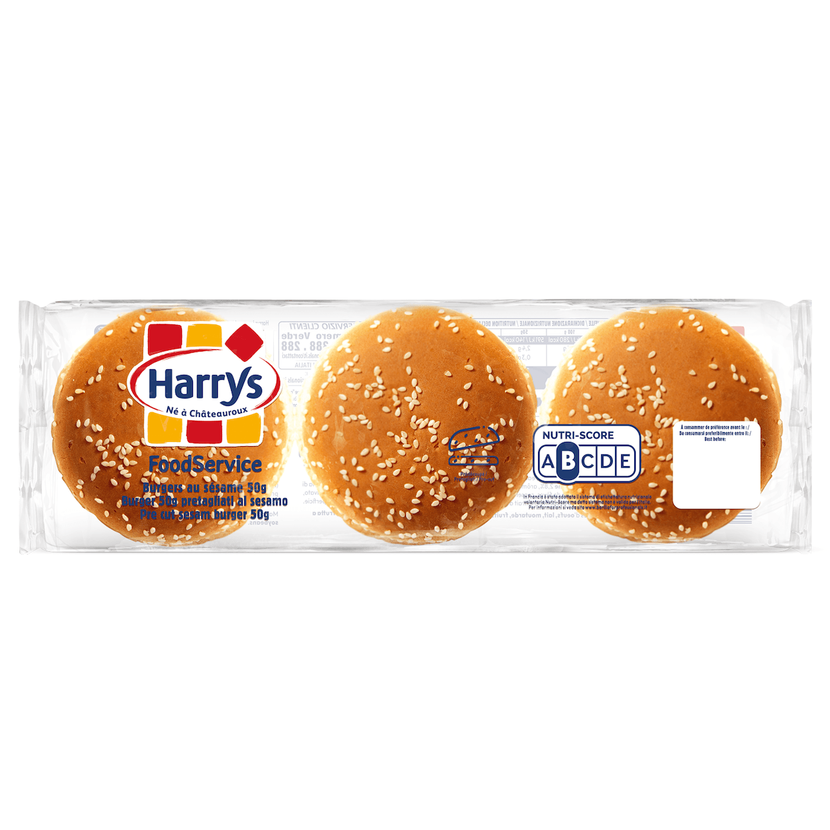 PAINS SPECIAUX POUR HAMBURGER SESAME 50G X 48