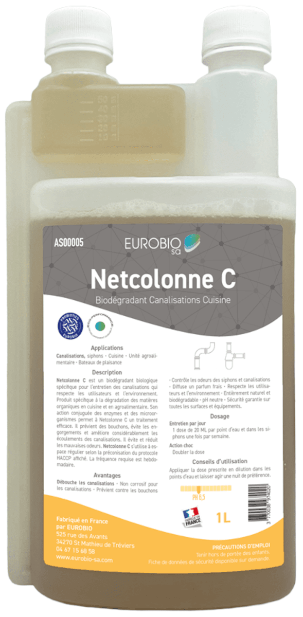 BIODÉGRADANT CANALISATION BIOLOGIQUE CUISINE - BIDON DE 1L