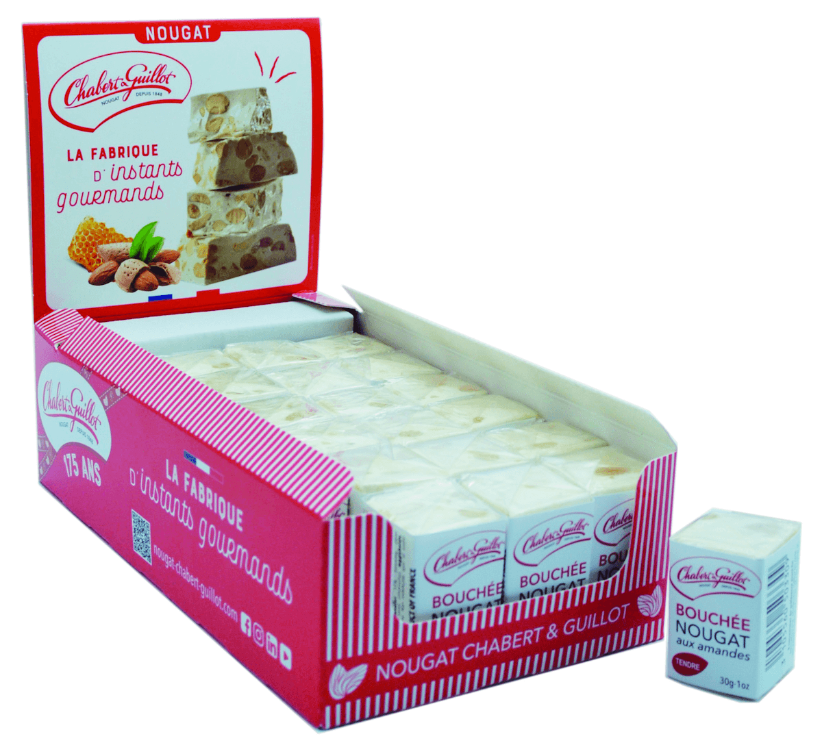 PRESENTOIR 24 BOUCHEES DE 30G NOUGAT TENDRE