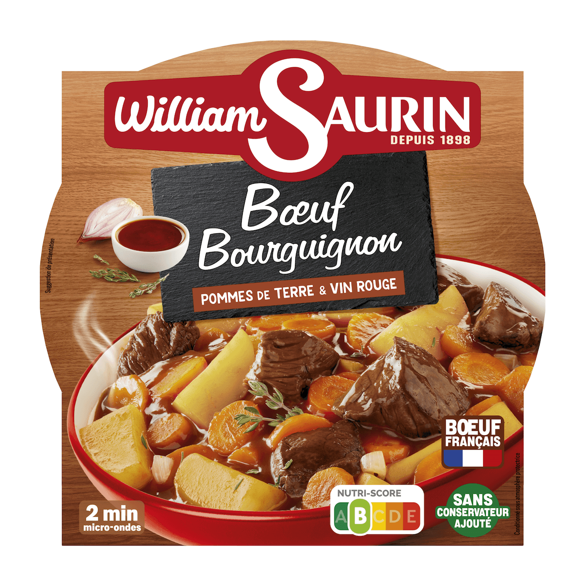 BOEUF BOURGUIGNON POMME DE TERRE & VIN ROUGE 300G