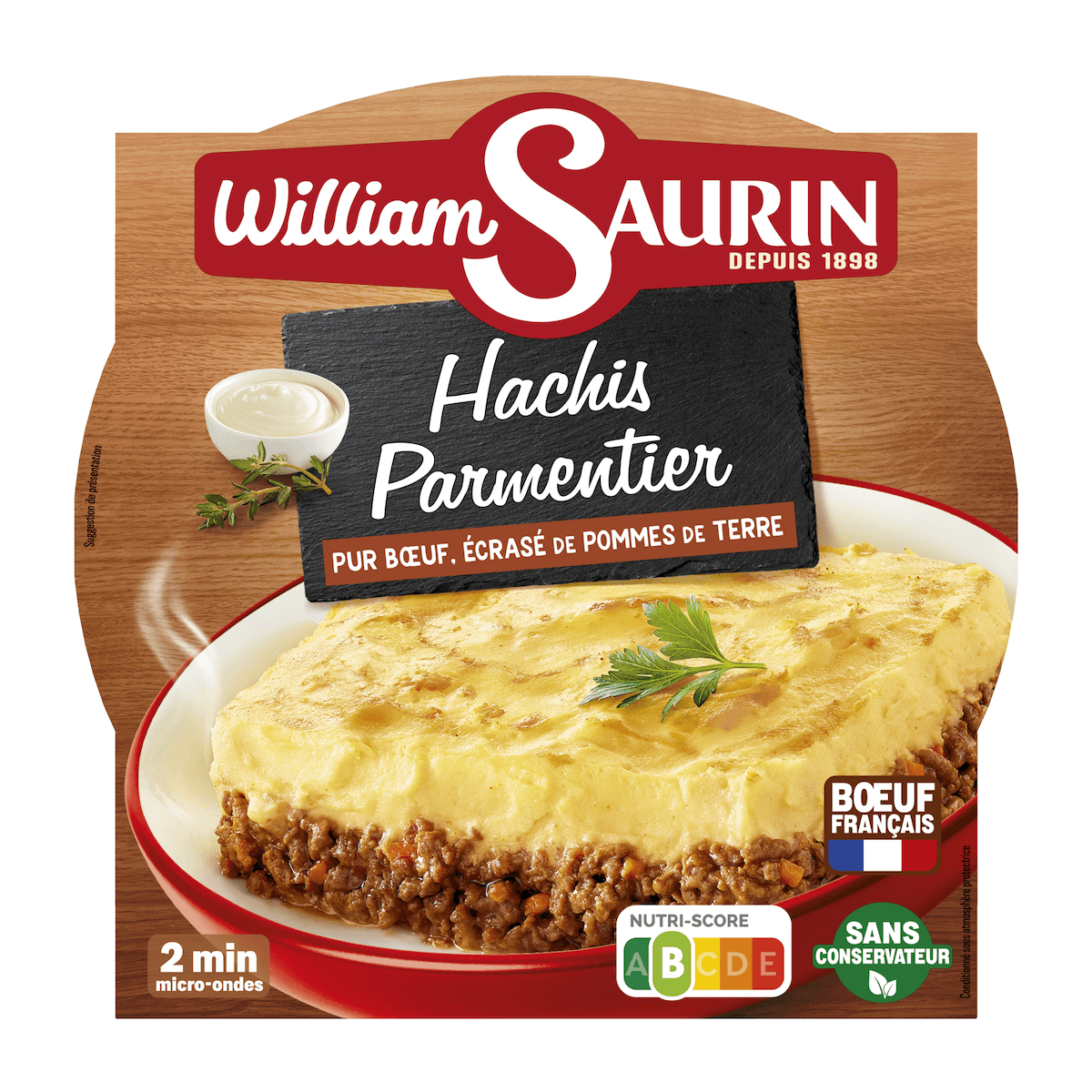 HACHIS PARMENTIER PUR BOEUF ECRASE DE POMMES DE TERRE 300G