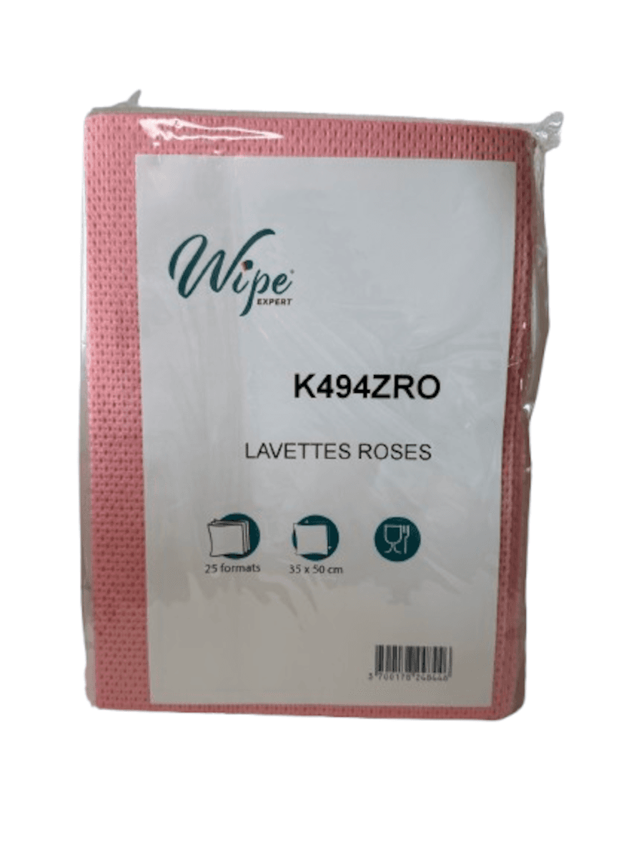 LAVETTES NON TISSÉES ROSES 6X25FMTS DE 35X50 CM  - 1X73GR/M- ROSES