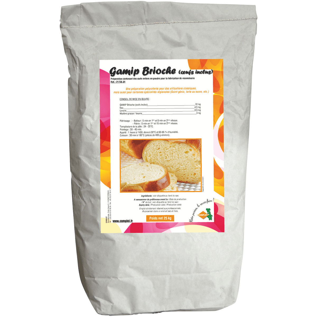 GAMIP BRIOCHE (OEUFS INCLUS) 25KG