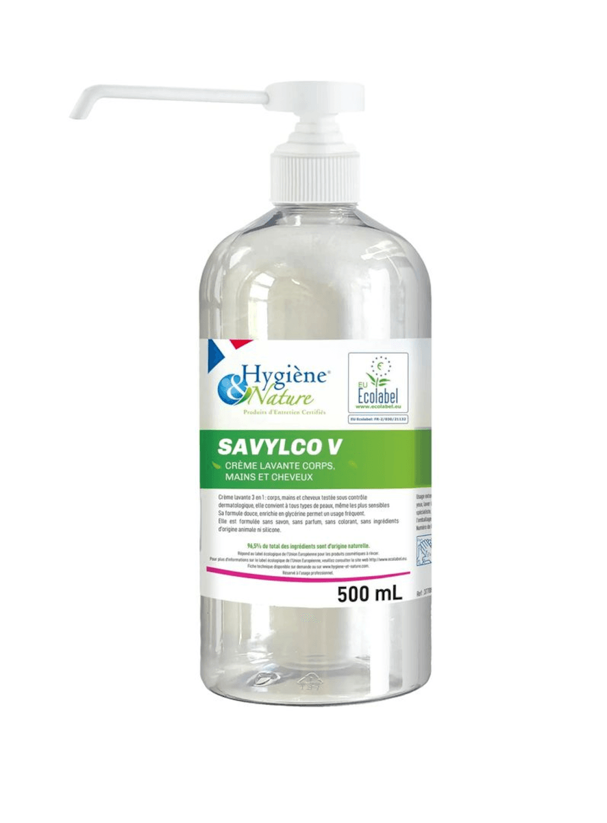 CRÈME LAVANTE MAINS CORPS & CHEVEUX SAVYLCO V - FLACON DE 500ML