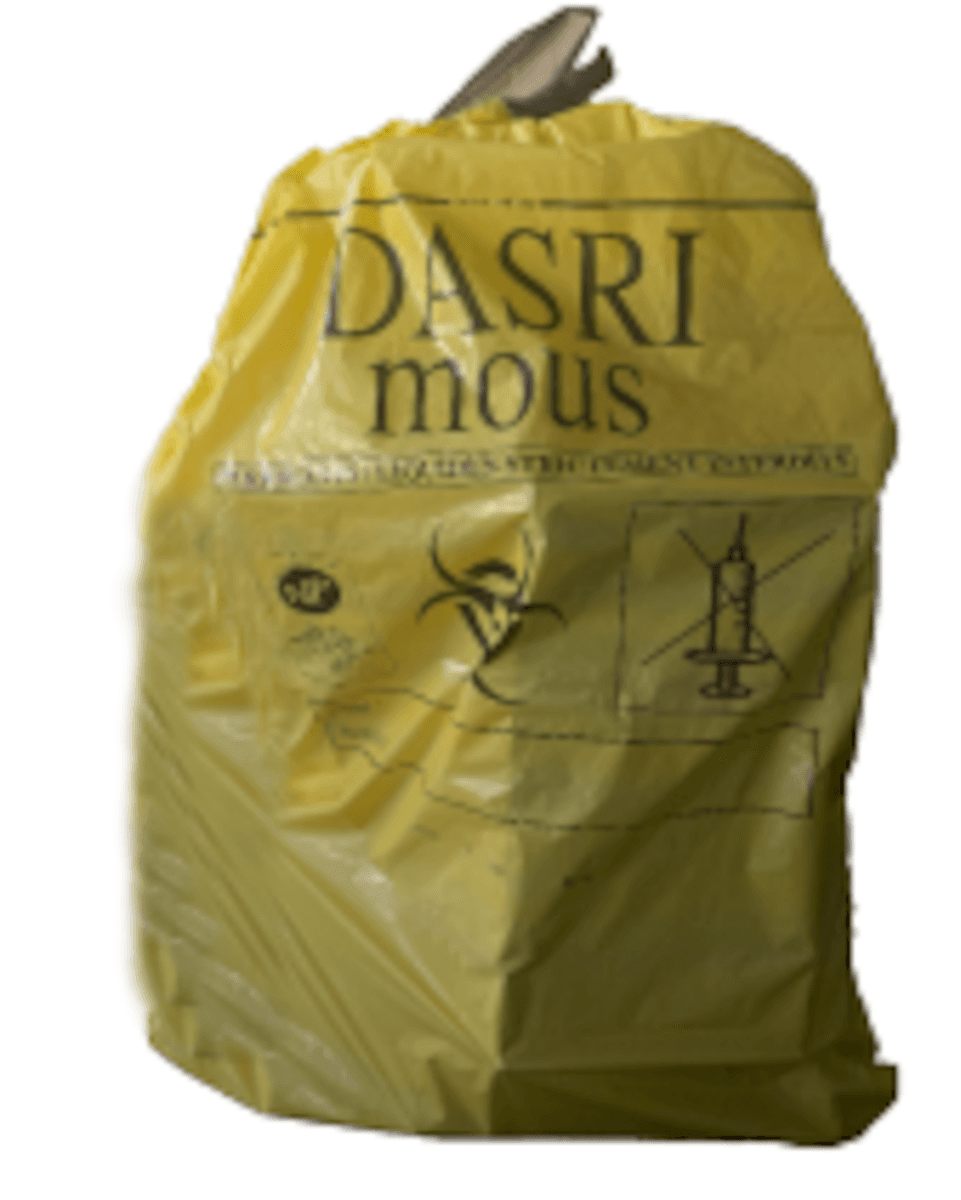 SAC POUBELLE PEBD DASRI JAUNE 15L - CARTON DE 500