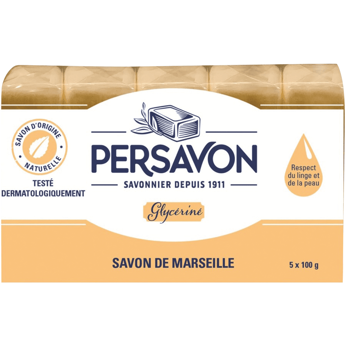 SAVON DE MARSEILLE 100GR SAVONNETTE PAR SACHET DE 5 X 100 GR