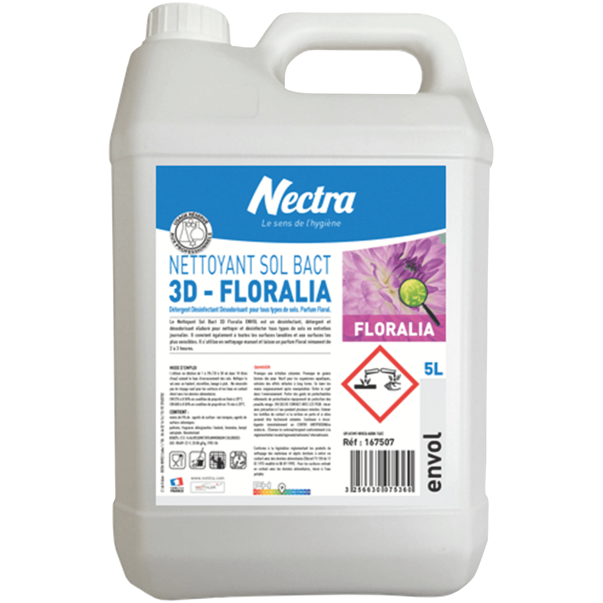 NETTOYANT  SOL 3D FLORALIA ENVOL PARFUM FLORAL COULEUR ROSE - 5L