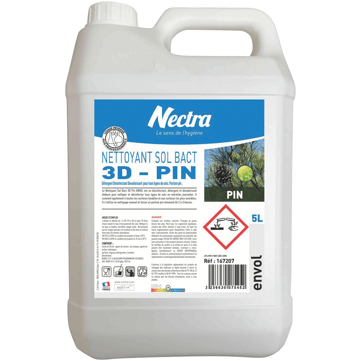 NETTOYANT  SOL 3D PIN ENVOL PARFUM PIN COULEUR VERTE - 5L
