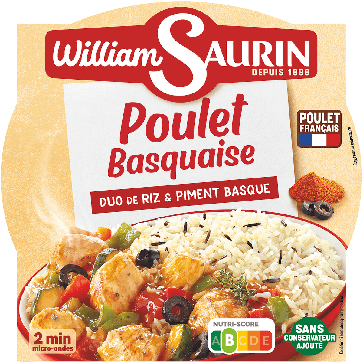 POULET BASQUAISE DUO DE RIZ & PIMENT BASQUE 285G