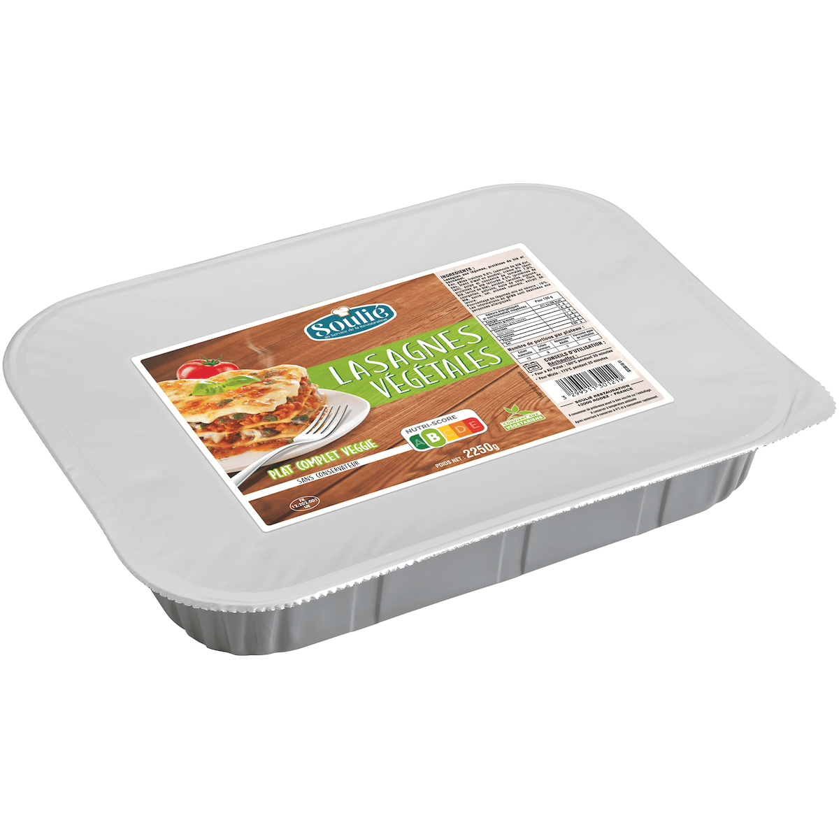 LASAGNES VEGETALES PROTEINES DE BLE ET BECHAMEL 2,250KG