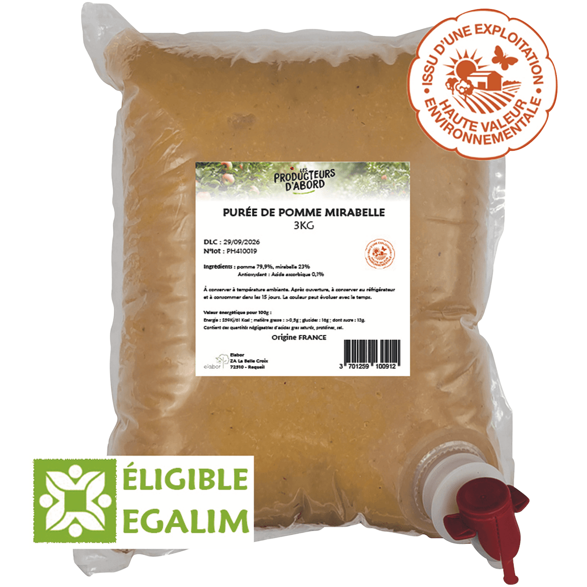 PUREE POMME MIRABELLE 3KG