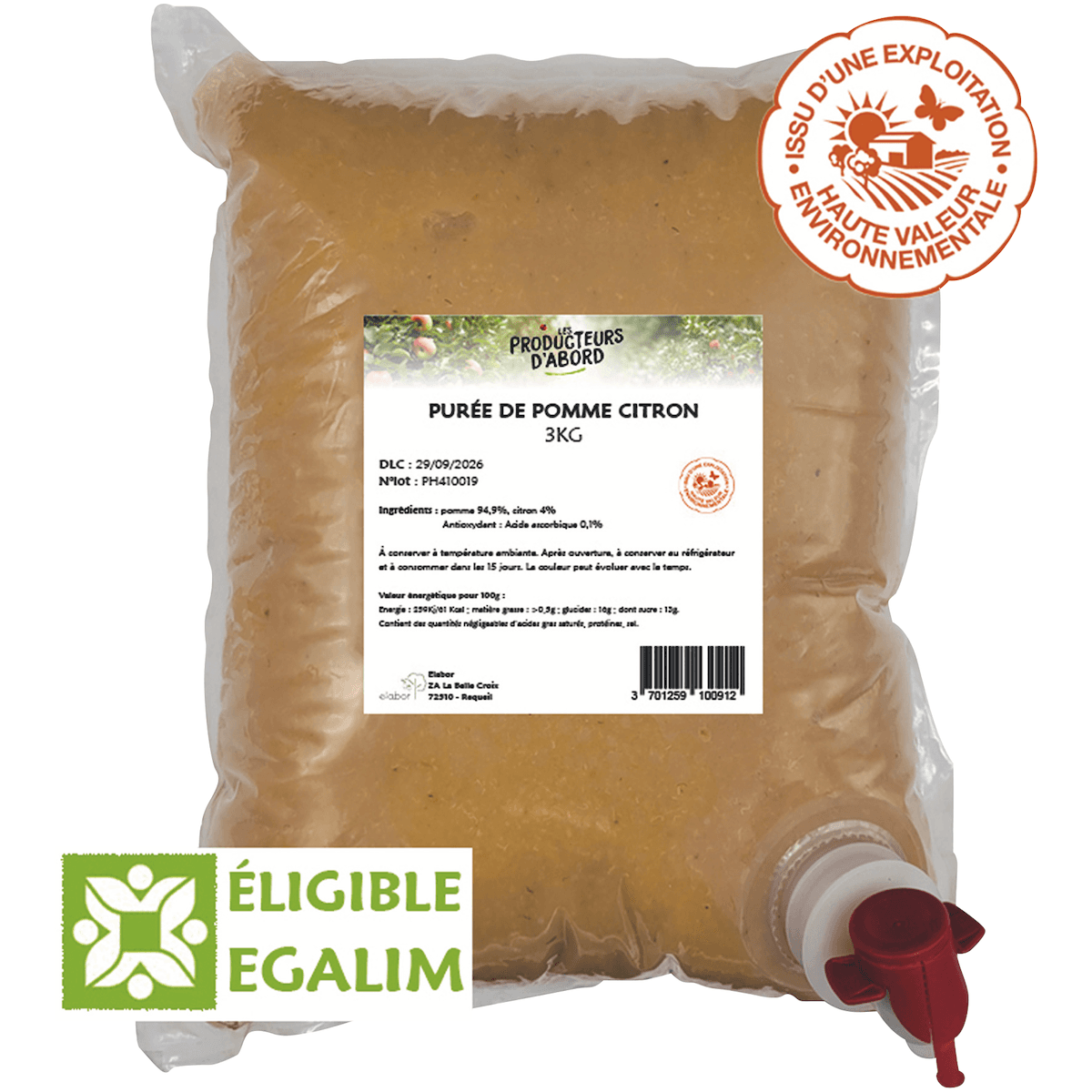 PUREE POMME CITRON 3KG