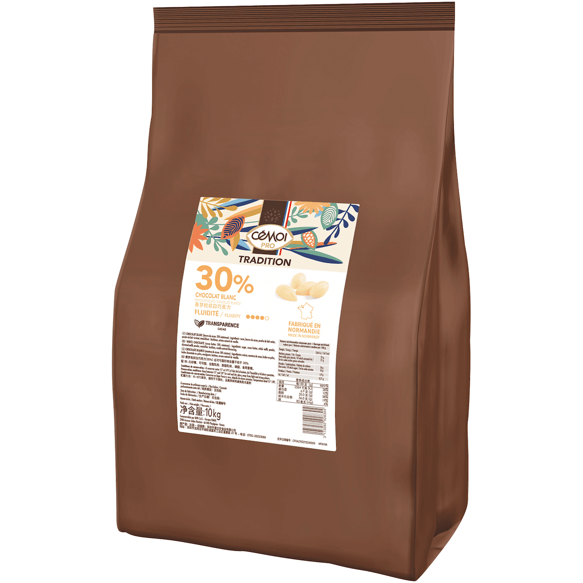 TRADITION 30% PALETS CABOSSES DE CHOCOLAT BLANC DE COUVERTURE -SAC 10KG