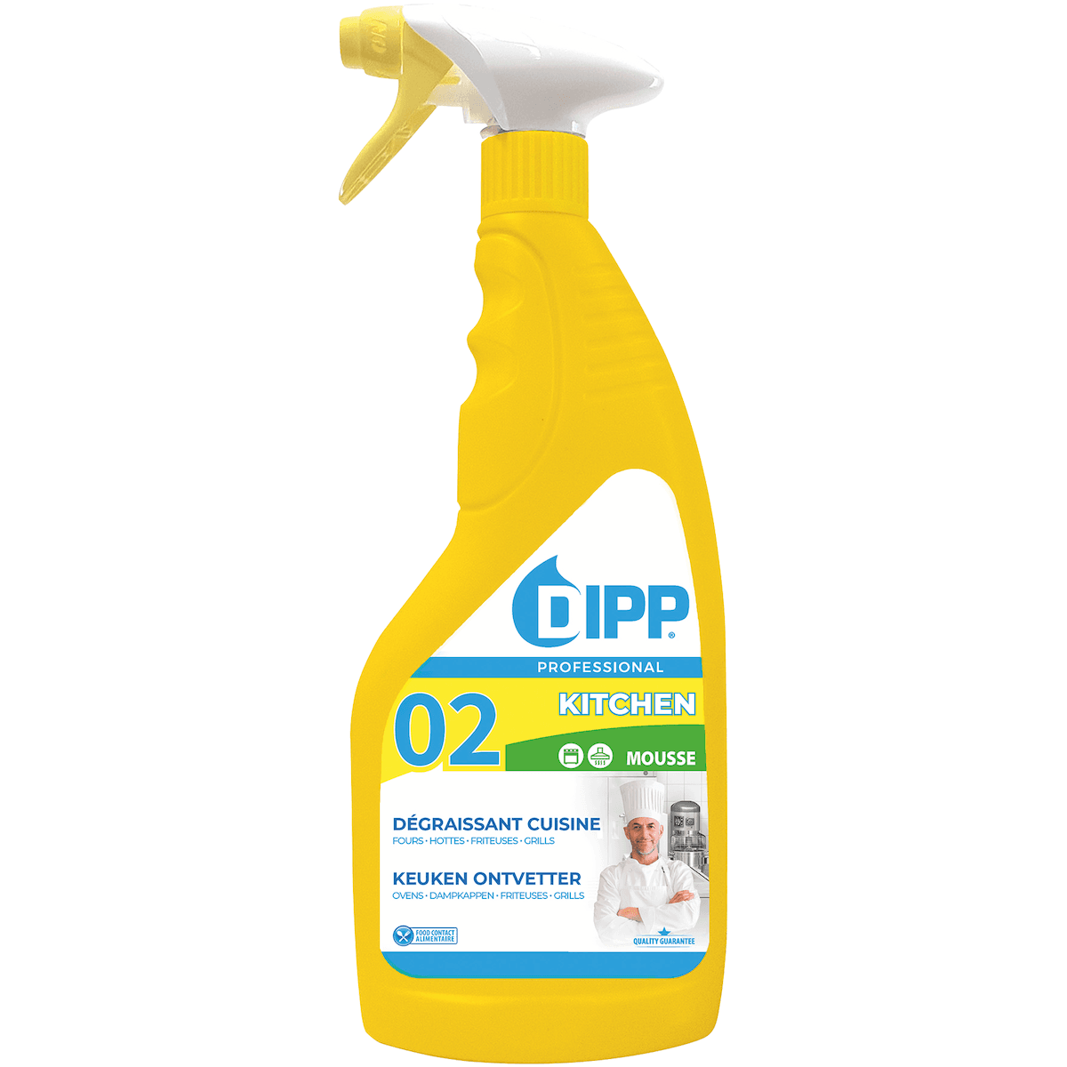 DIPP N 02 - DEGRAISSANT CUISINE GRAISSES TENACES MOUSSE EASY PRO 750 ML SPRAY