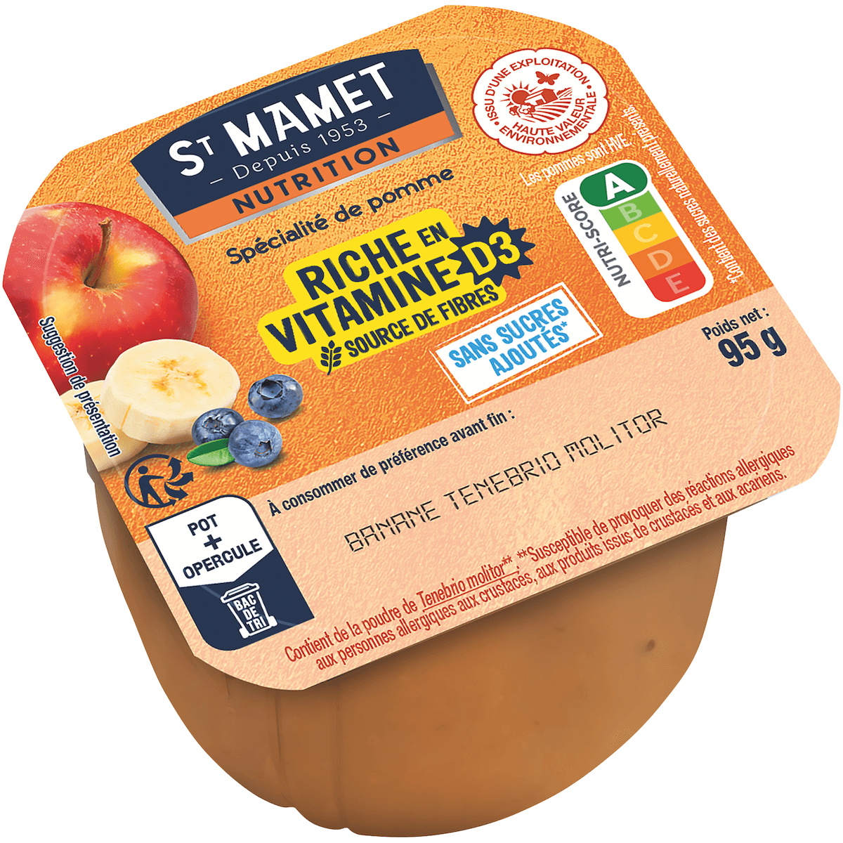 SPECIALITES POMME BANANE HVE RICHE VIT D 95G X48