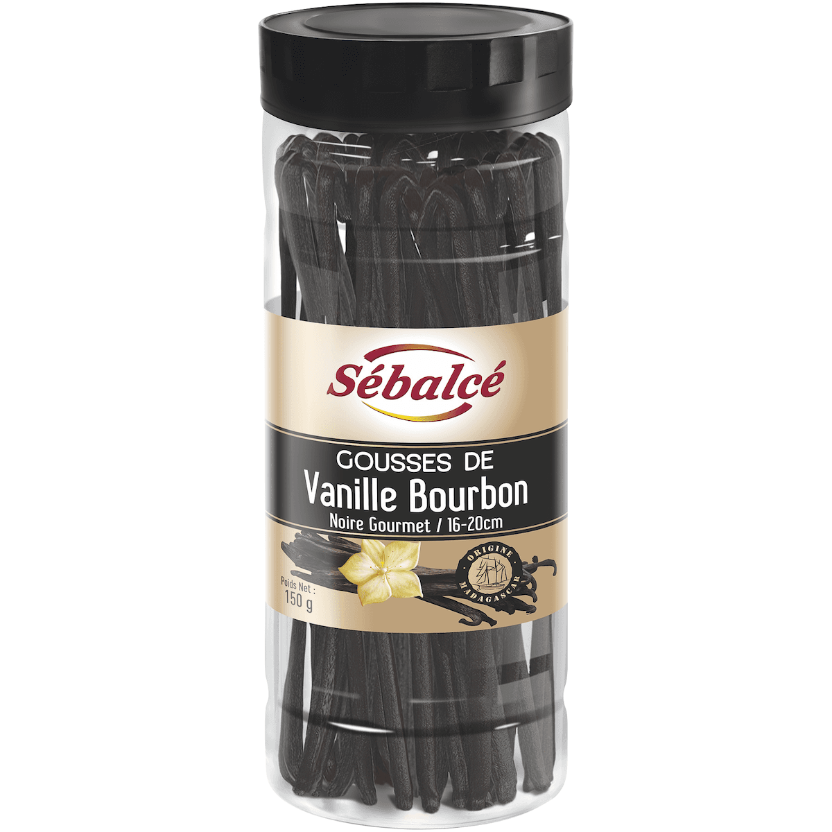 GOUSSES DE VANILLE BOURBON NOIRE 16-20CM GOURMET DE MADAGASCAR 150G