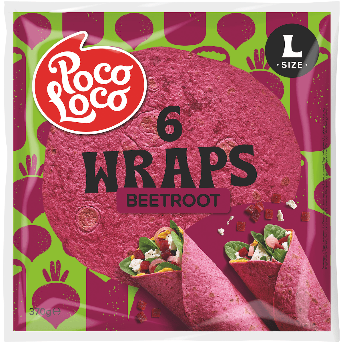 TORTILLA BETTERAVE 25CM X6 370G