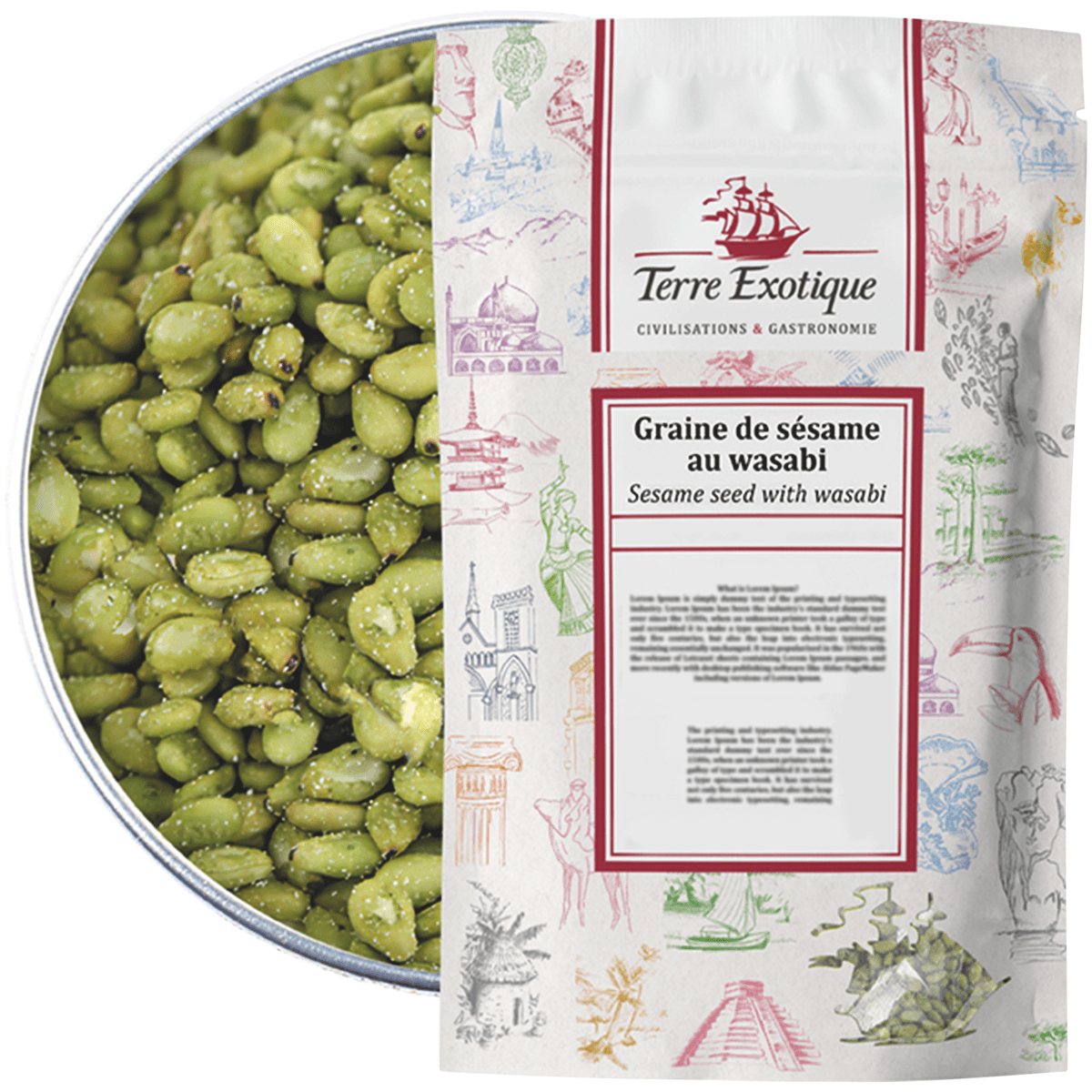 GRAINE DE SESAME SAVEUR WASABI 500G