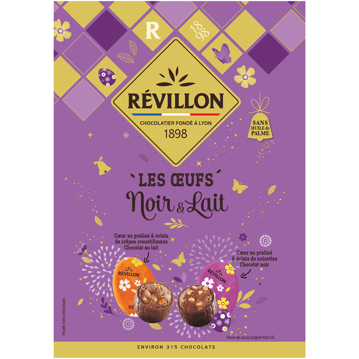 ASSORTIMENT OEUFS SOUS ALU NOIR ET LAIT ENV 315 PIECES