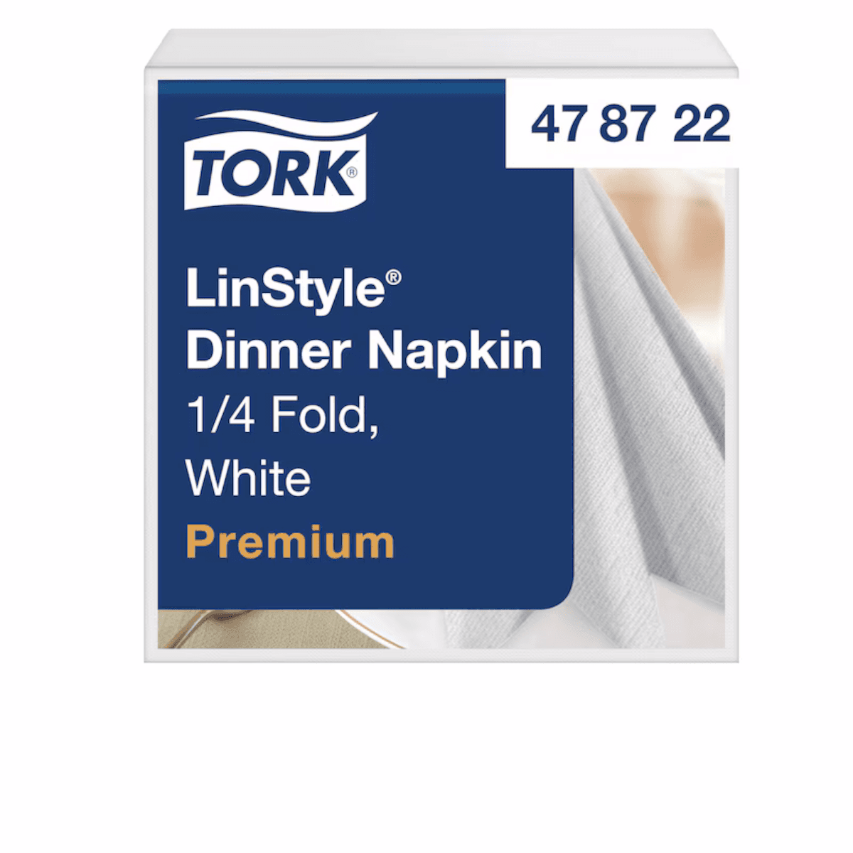 TORK SERVIETTE LINESTYLE DINNER BLANC 1/4 - COMPOSTABLE