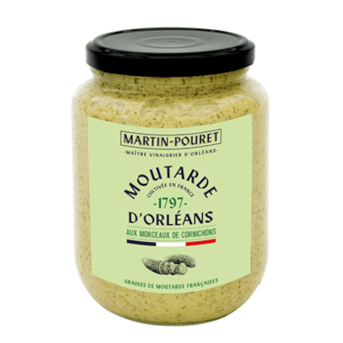 MOUTARDE D'ORLEANS AUX MORCEAUX DE CORNICHONS CROQUANTS  850 G