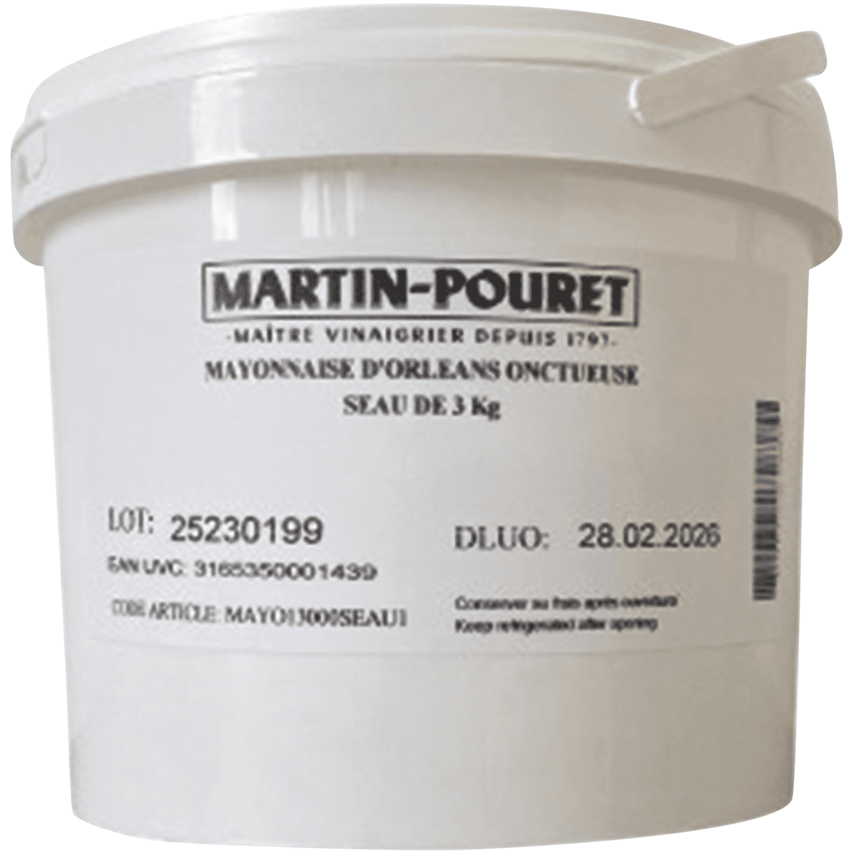 MAYONNAISE A LA MOUTARDE D'ORLEANS ONCTUEUSE 3KG
