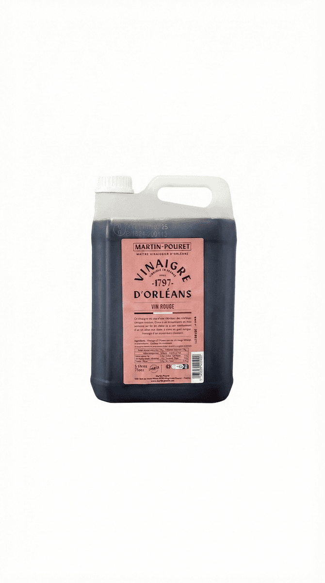 VINAIGRE D'ORLEANS DE VIN ROUGE VIEILLI 12 MOIS EN FUT DE CHENE 5L