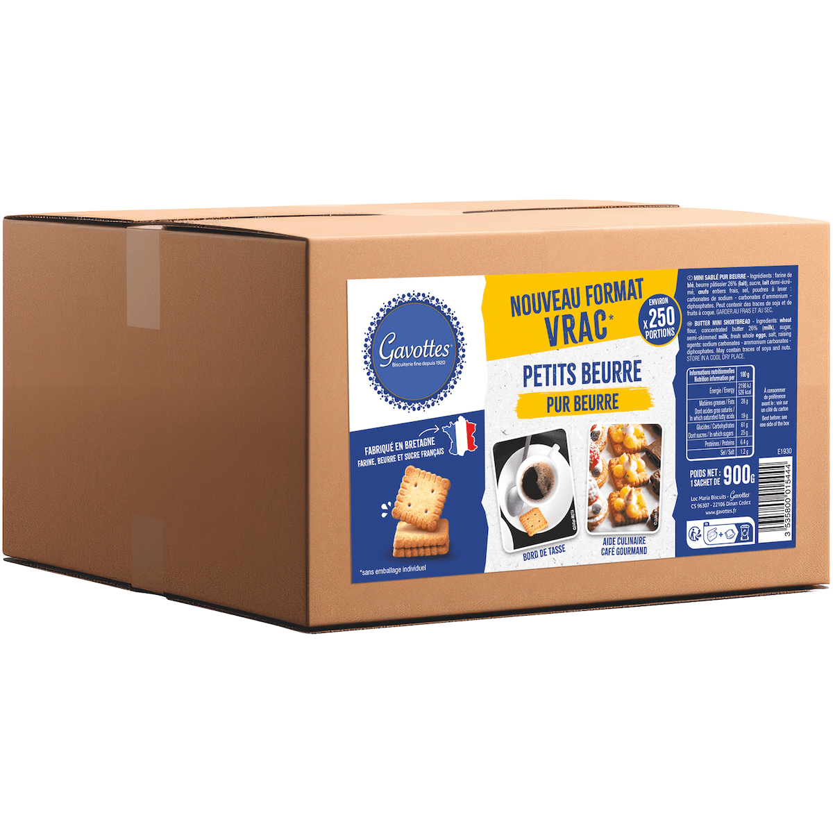 MINI PETITS BEURRE - CARTON DE 250 - 900G