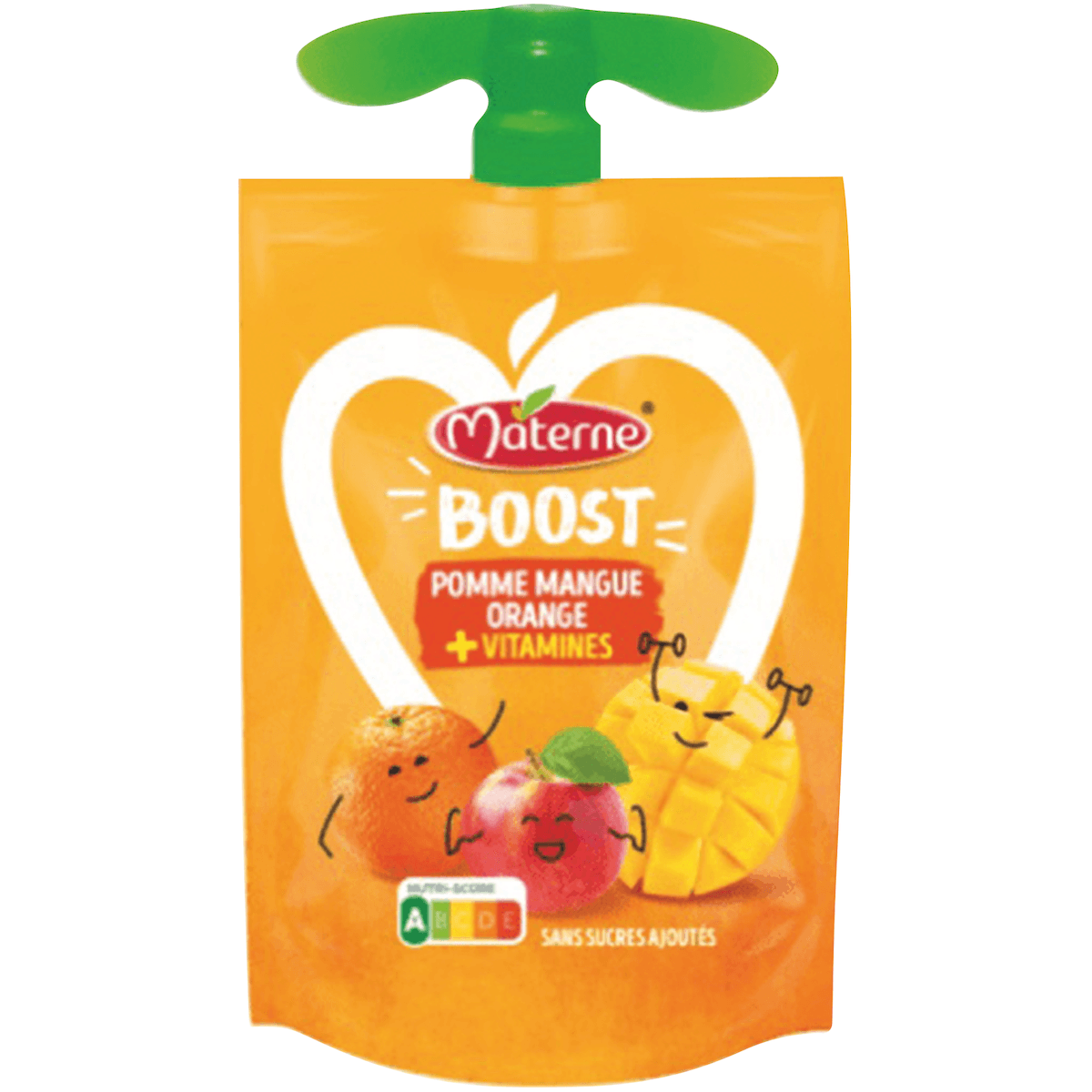 BOOST POMME MANGUE ORANGE ET VITAMINES SSA 90G COLIS DE 48 GOURDES