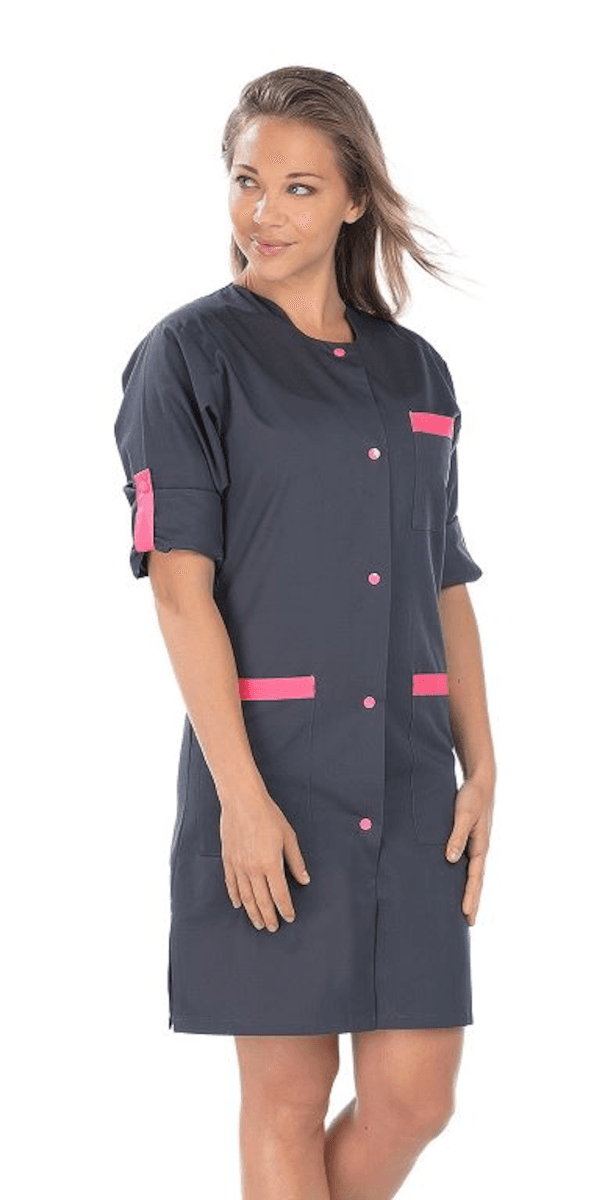 BLOUSE ELSA ANTHRACITE/FUCHSIA