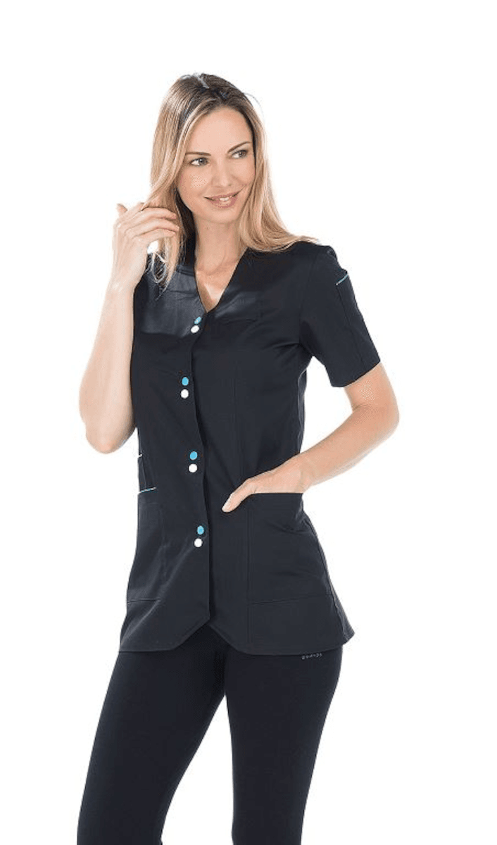 TUNIQUE MAELLE NOIR/BLANC/TURQUOISE