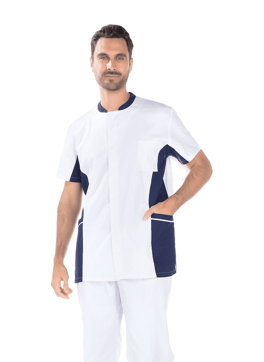 TUNIQUE HOMME TIMEO BLANC/MARINE