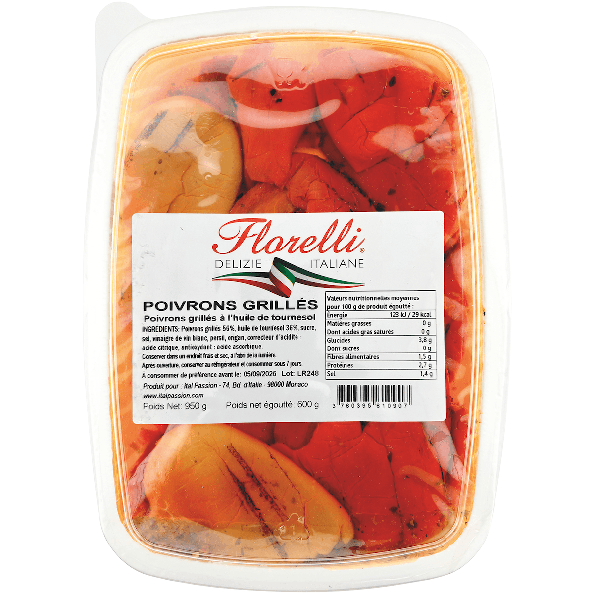 POIVRONS GRILLES 950G